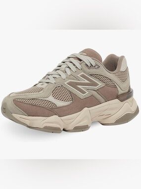 New Balance Kids 9060 Mesh & Suede Sneakers SZ 2 Earth Tones Unisex Athletic EUC